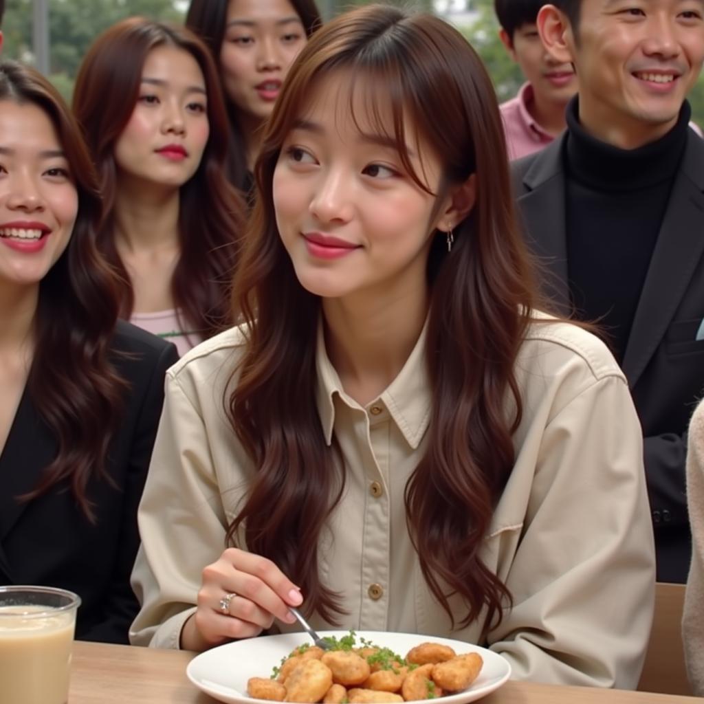 Hani on a variety show with chicken