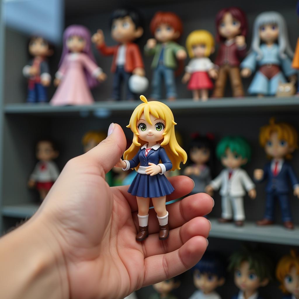 Checking for authenticity marks on anime figures