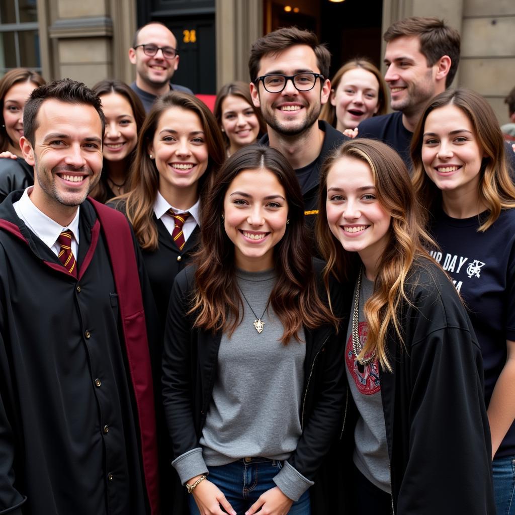 Fans Posing for Photos with Harry Potter Cast