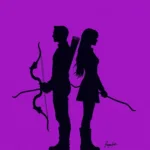 Hawkeye and Kate Bishop in a minimalist art style