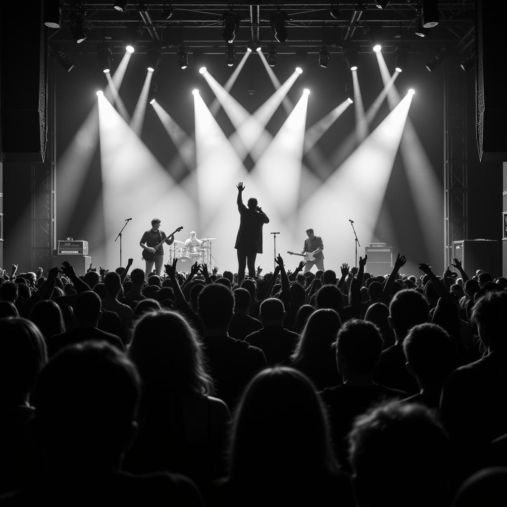 Heavy Metal Concert Stage with Fans