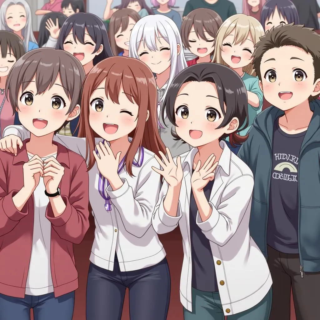 Hibiki Otsuki fans enjoying the atmosphere at a fan meeting