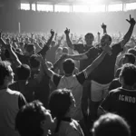 Fans celebrating a historical victory