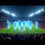 3D hologram fan projection in a stadium