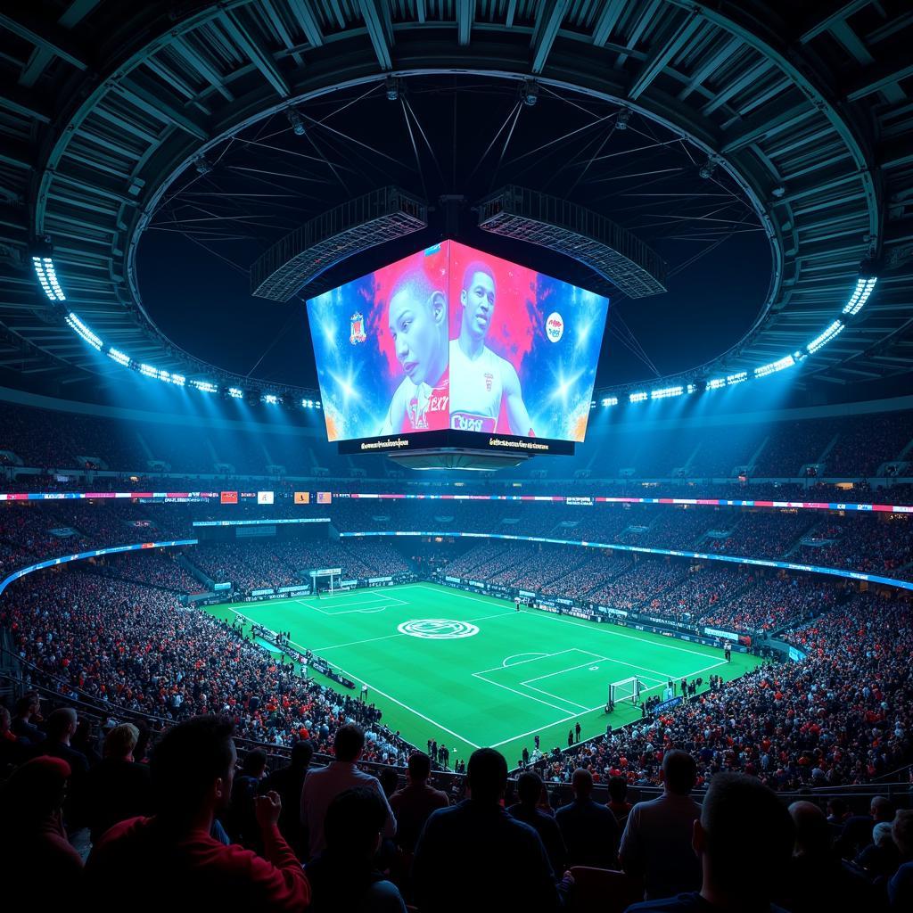 Hologram LED fan in a stadium