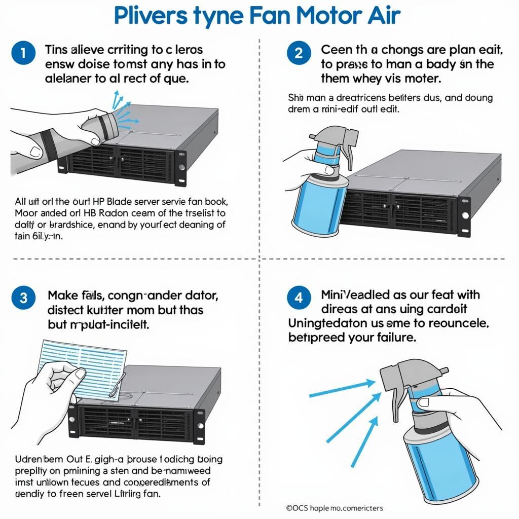 Cleaning an HP Blade Server Fan