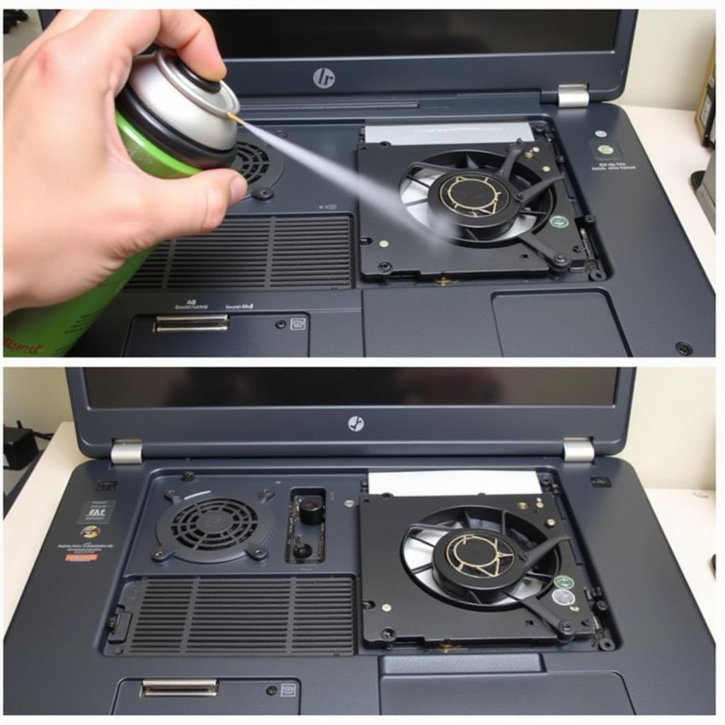 Cleaning HP Pavilion Fan with Compressed Air