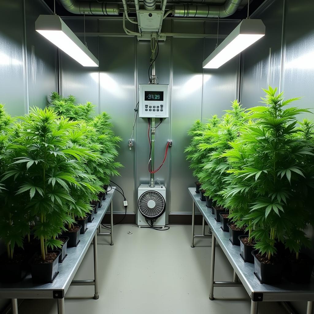 Hydroponic Grow Room with Fan Control System