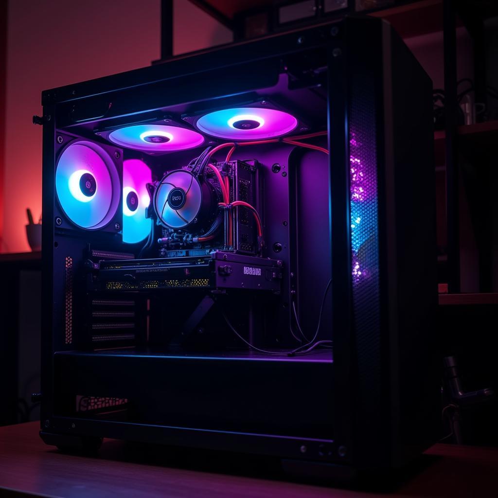 Showcase of a finished PC build with ID-Cooling DF-12025 ARGB Trio fans installed