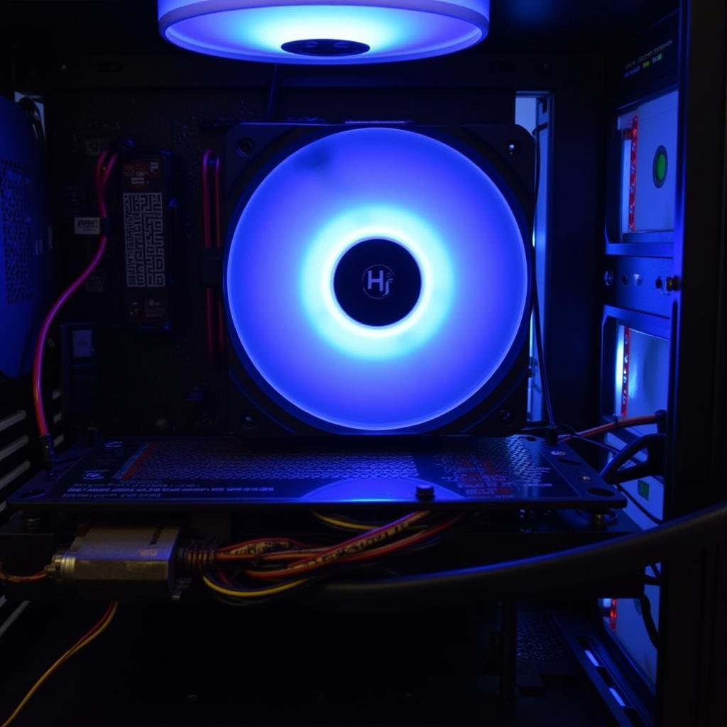 ID Cooling PL-12025 Blue LED Fan Installed in a PC Case