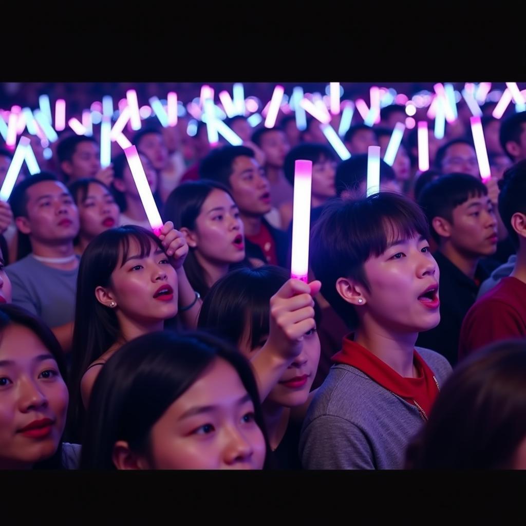 iKON fans singing along passionately