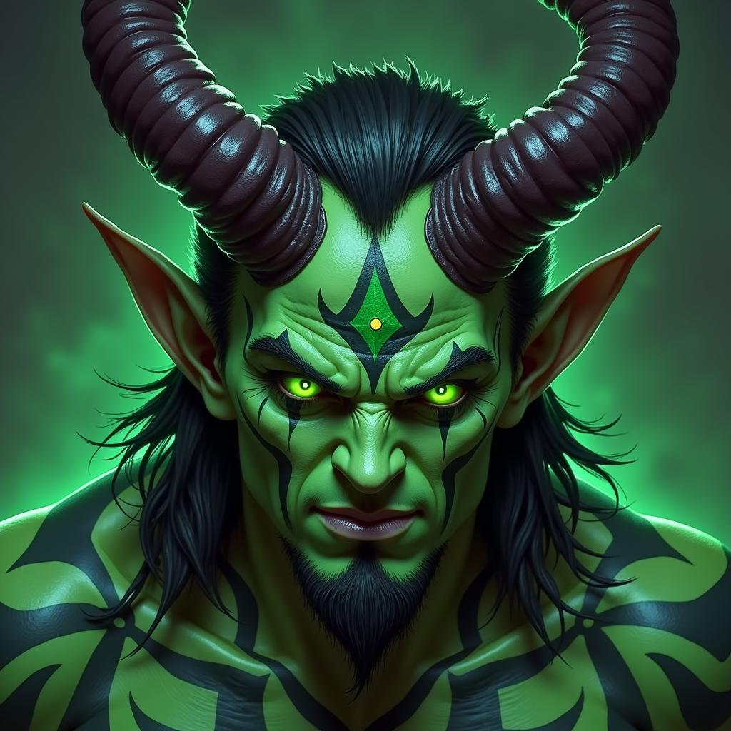 Illidan Stormrage in his Demon Form, a portrait