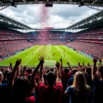 Fans celebrating a goal