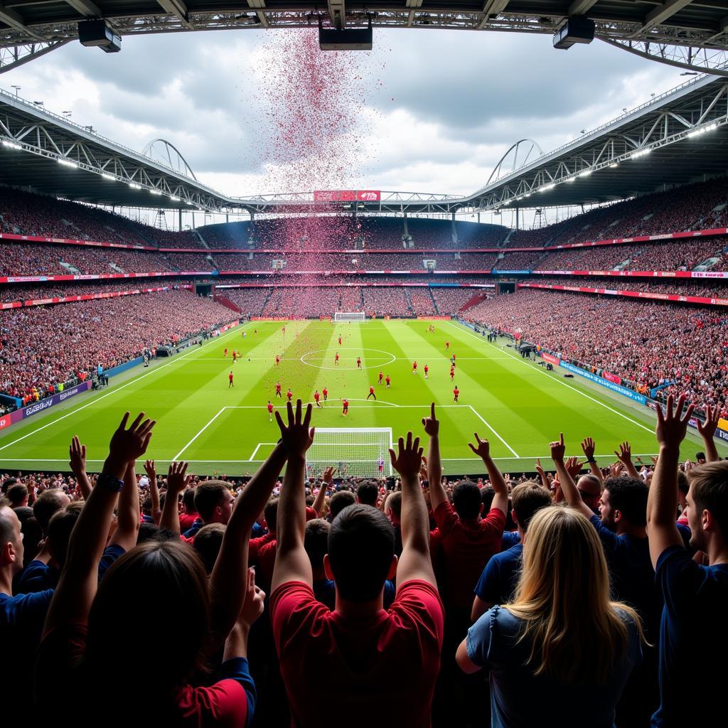 Fans celebrating a goal