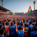 Indian Cricket Fans Celebrating Victory