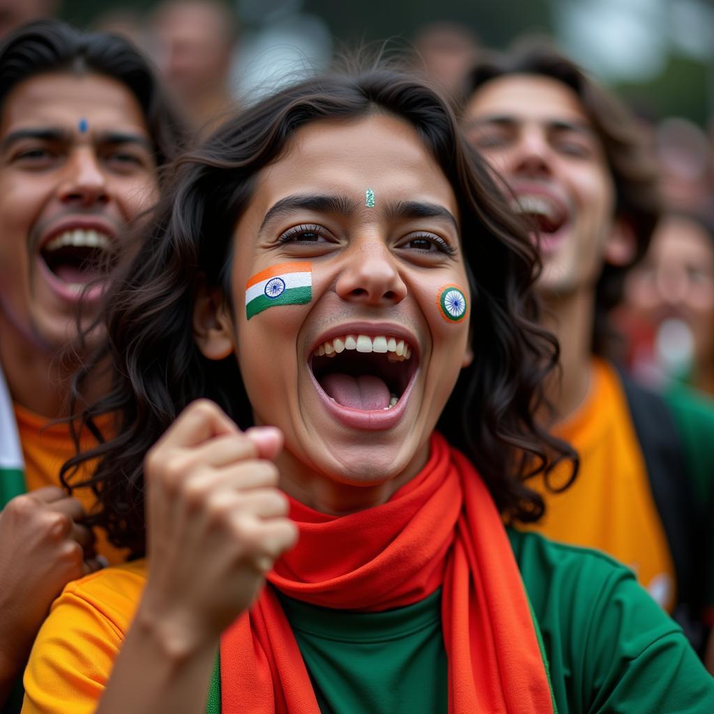 Indian Football Fans Cheering