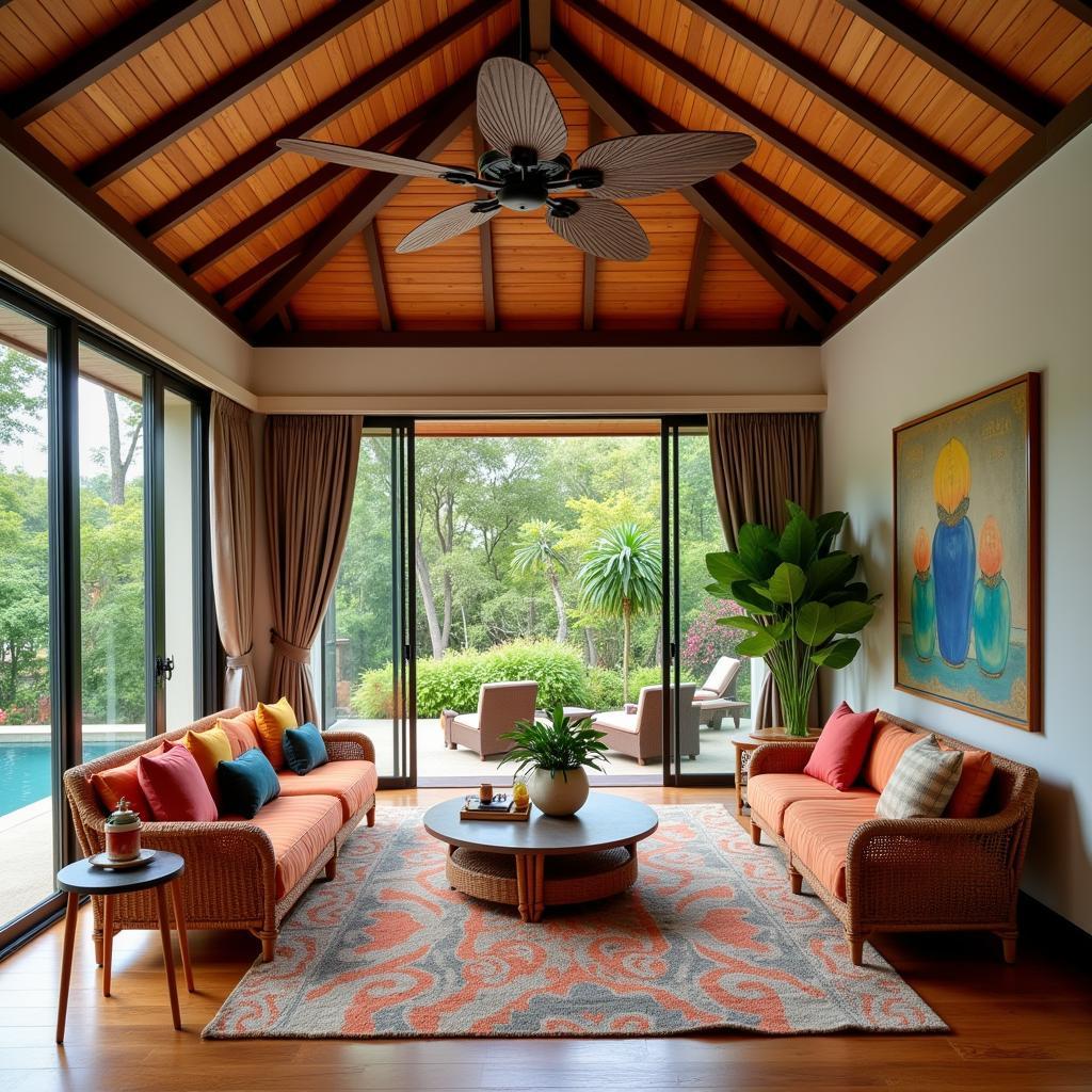 Spacious Indochine Living Room