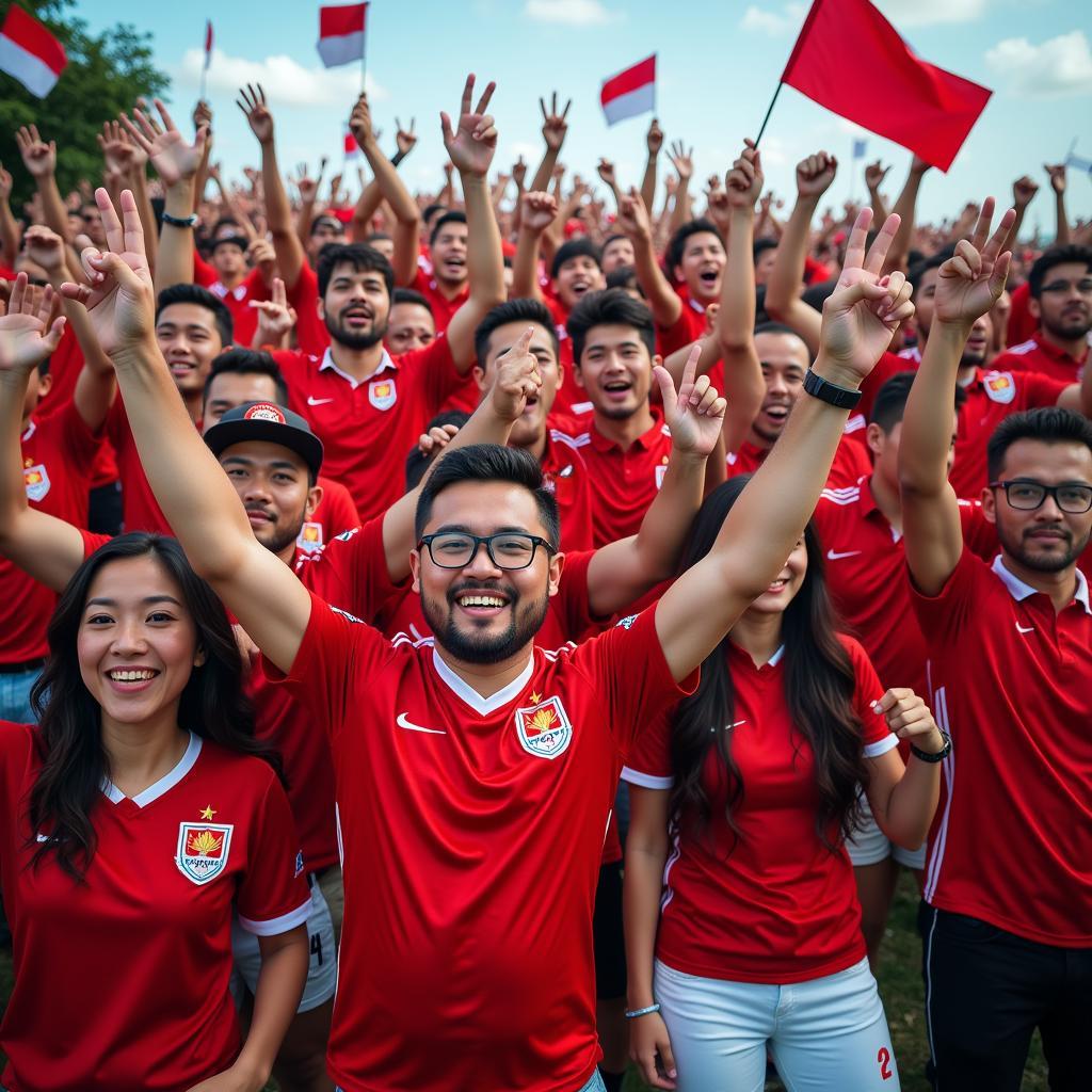 Indonesian Football Fans Celebrating