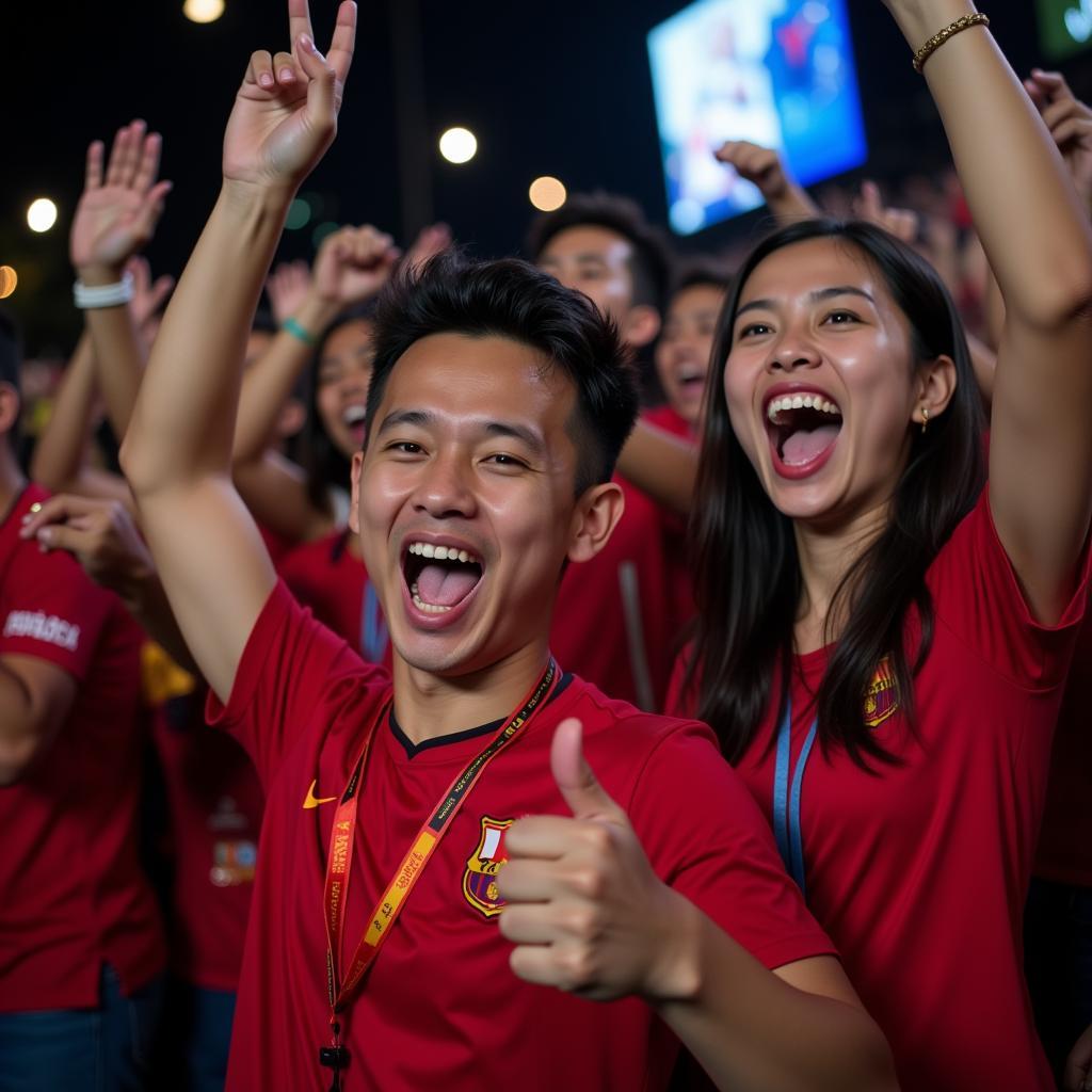 Indonesian Football Fans Celebrating Online