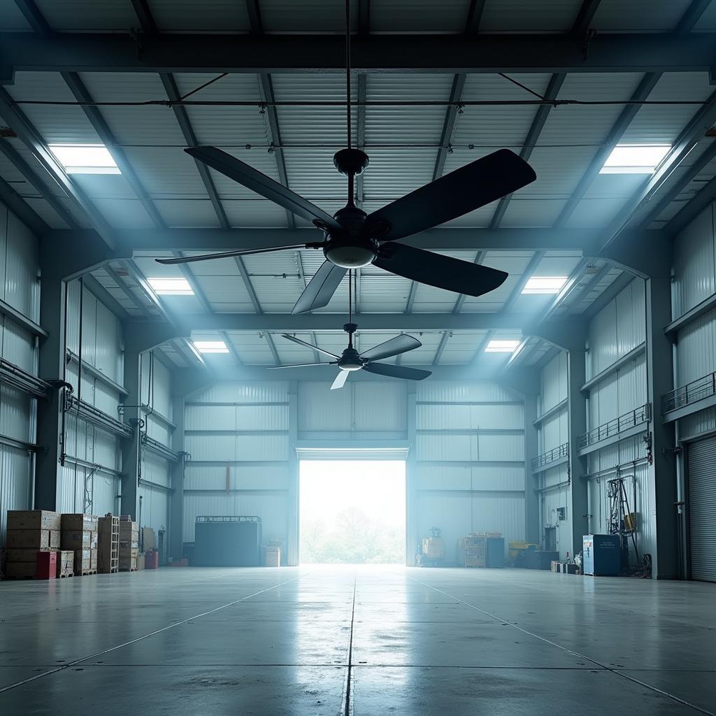 Industrial Ceiling Fan in Warehouse