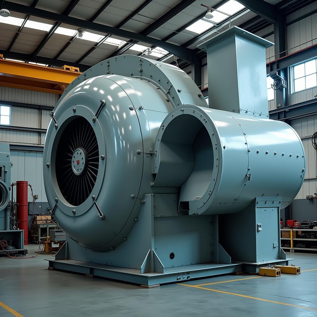 Powerful centrifugal fan used in an industrial setting