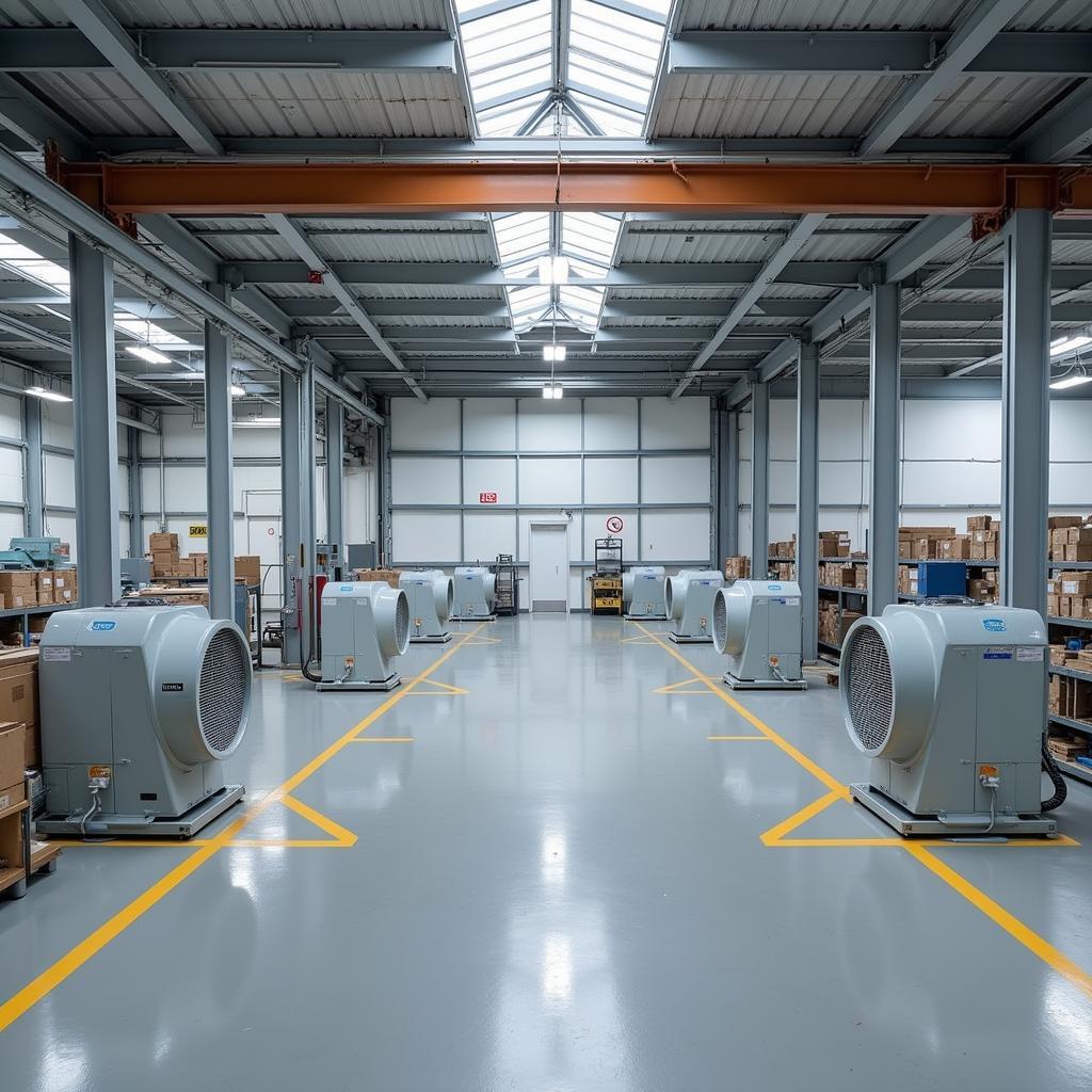 Industrial facility equipped with Panasonic FV-30GS4 fans