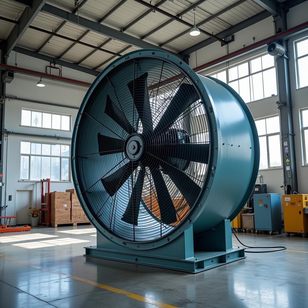 Industrial Fan Demonstration in Warehouse Setting