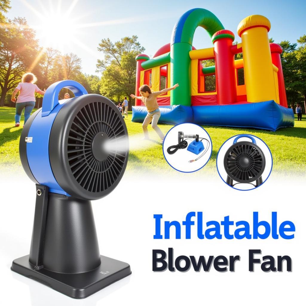 inflatable blower fan powering a bounce house