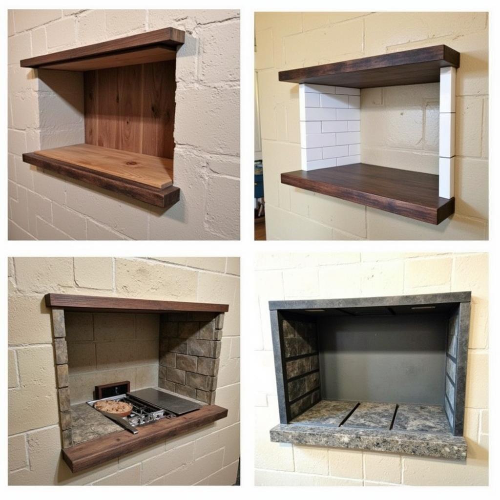 Different types of inset stove fan shelves