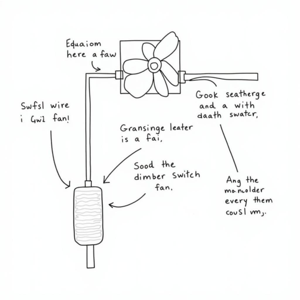 Diagram illustrating the correct installation of a dimmer switch fan with a cartridge heater