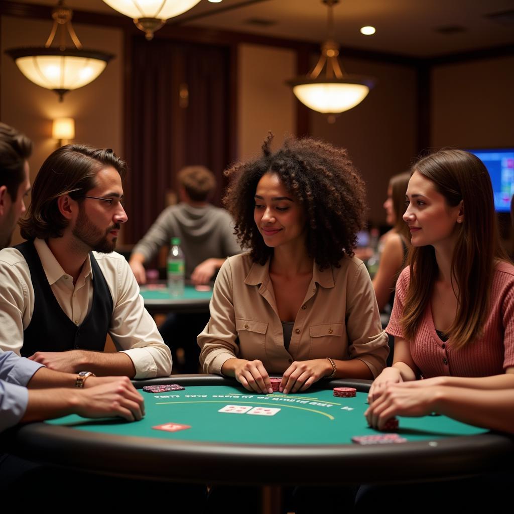 Blackjack Players from Different Countries at a Tournament