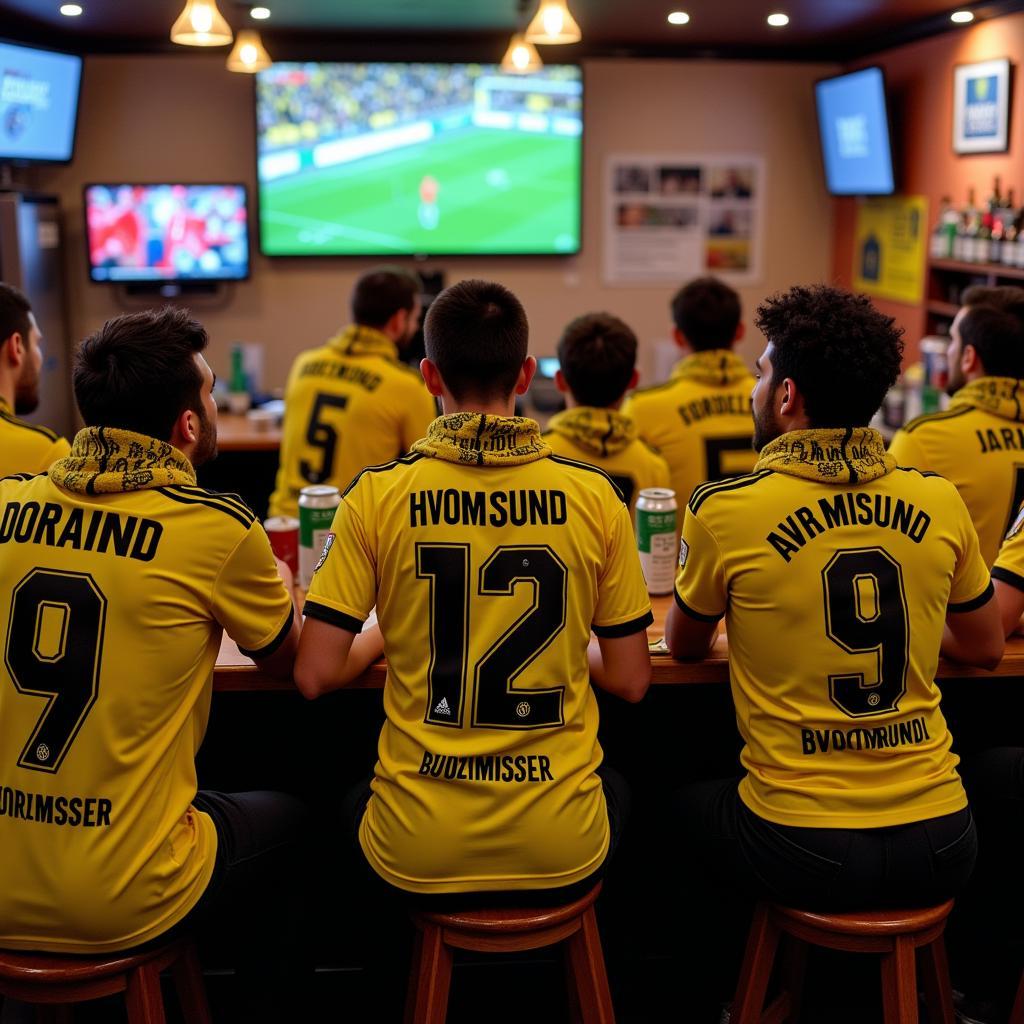 International BVB Fans Gather to Watch a Match