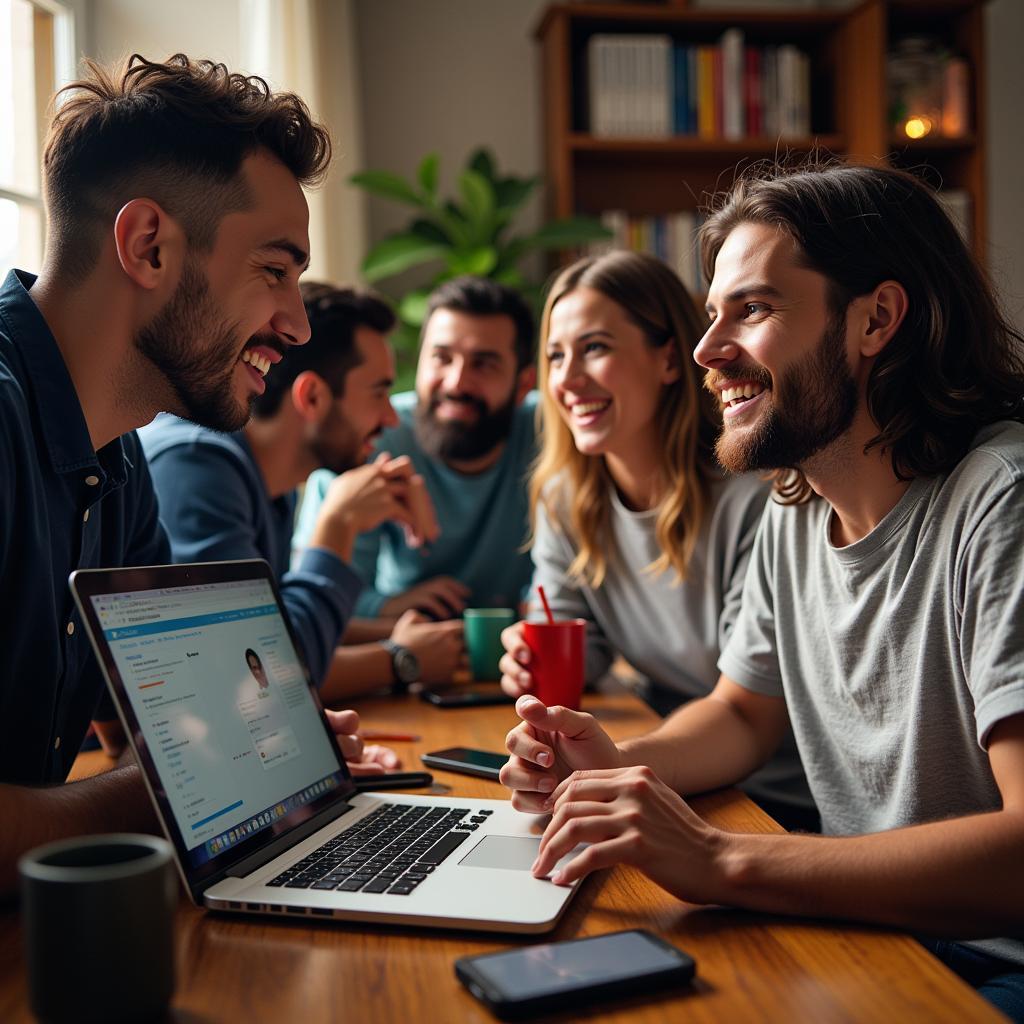 International football fans engaging in online discussion