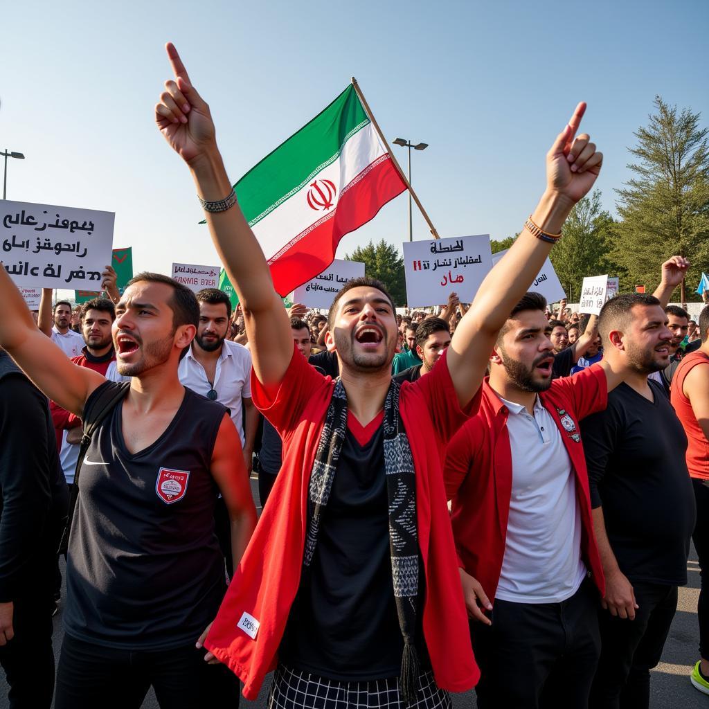 Iranian Football Fans Protest Team Performance