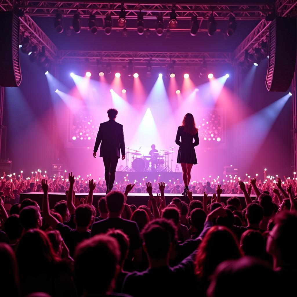 IU and Taeyang at a concert