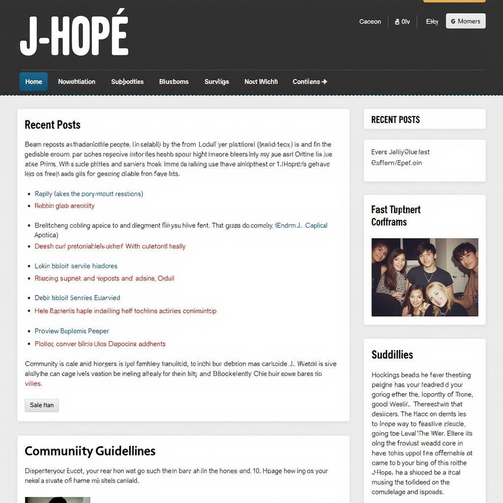 J-Hope Fan Cafe Homepage Screenshot