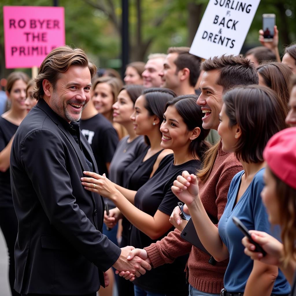 Jack meeting fans at a public event