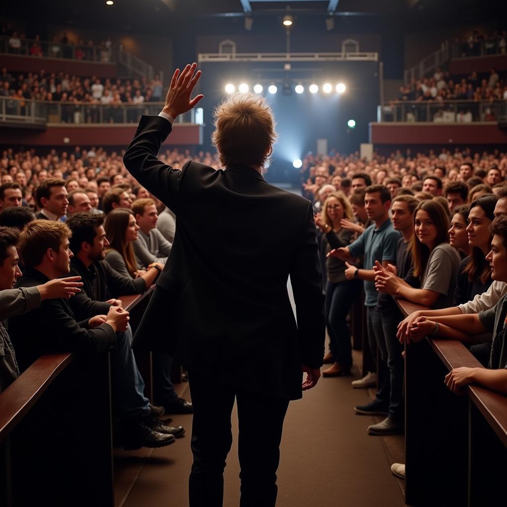 Jack waves goodbye to fans at the end of a fan meeting