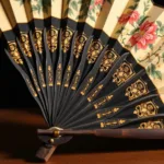 A traditional Japanese accordion style fan