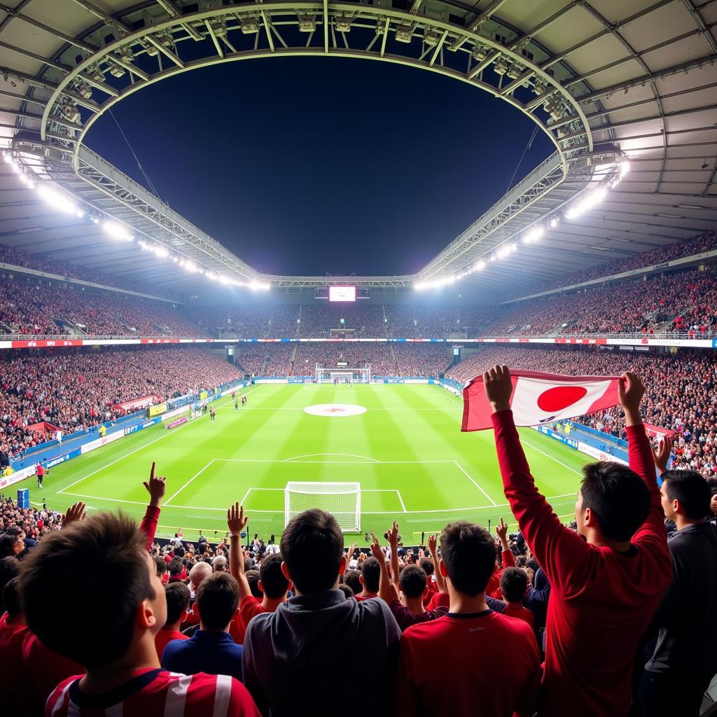 Enthusiastic Japanese Football Fans