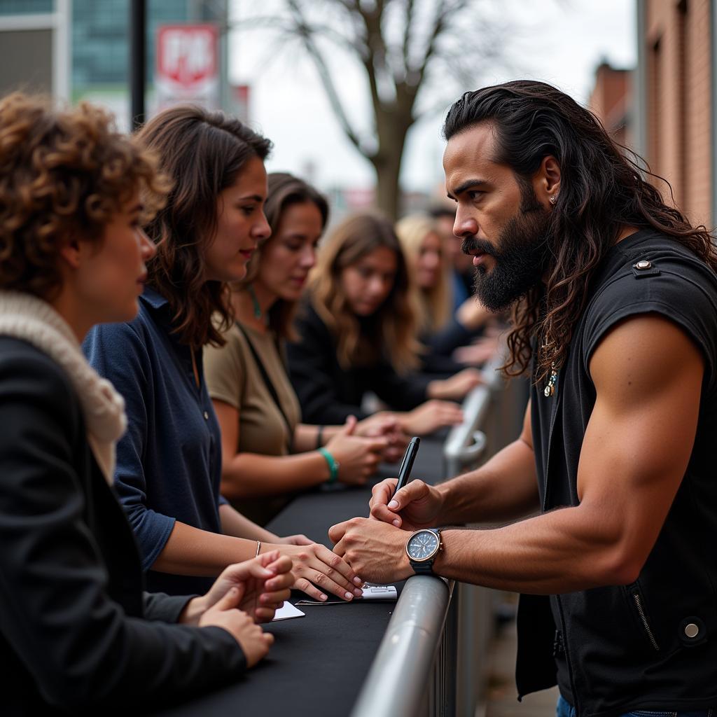 Jason Momoa Signing Autographs for Fans