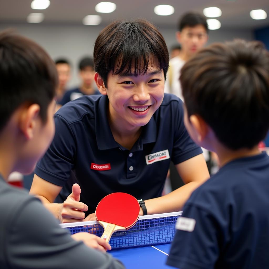 Jeoung Youngsik interacting with fans after a tournament