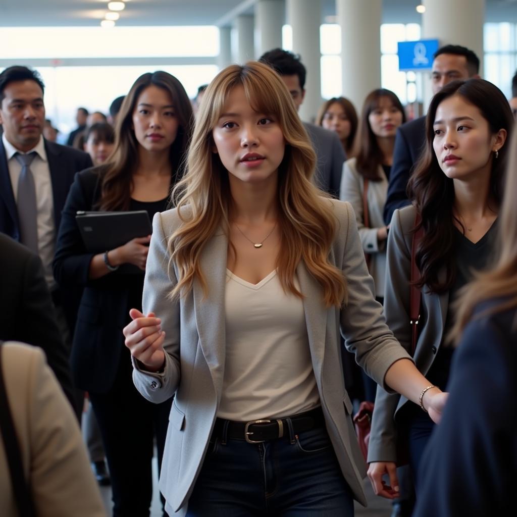 Jessica SNSD interacting with fans at the airport