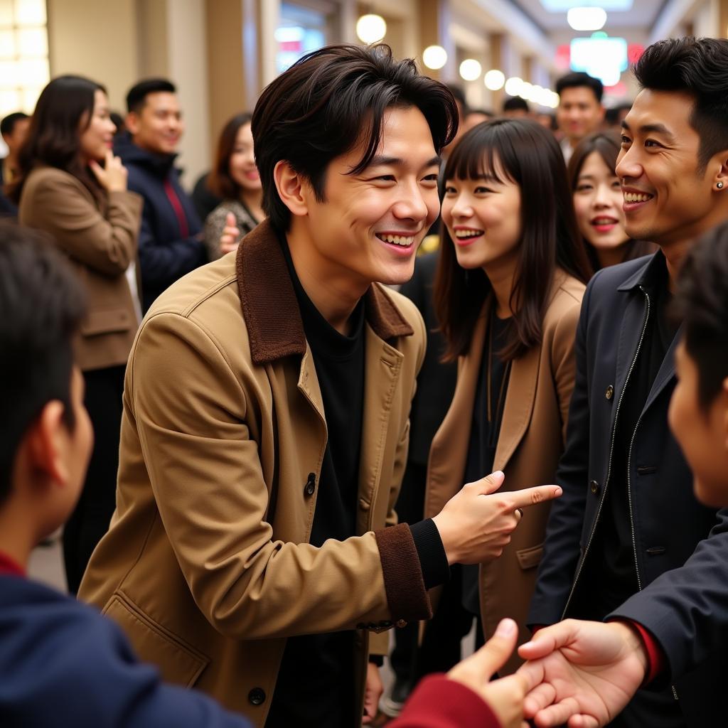 Ji Chang Wook smiling and interacting with fans at a fan meeting