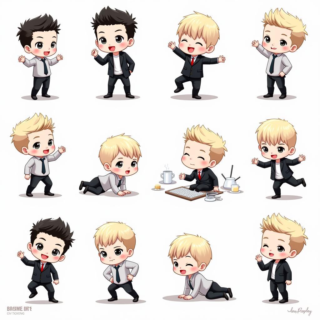 JKJM Big Bang Chibi Fan Art: Adorable chibi versions of the Big Bang members.