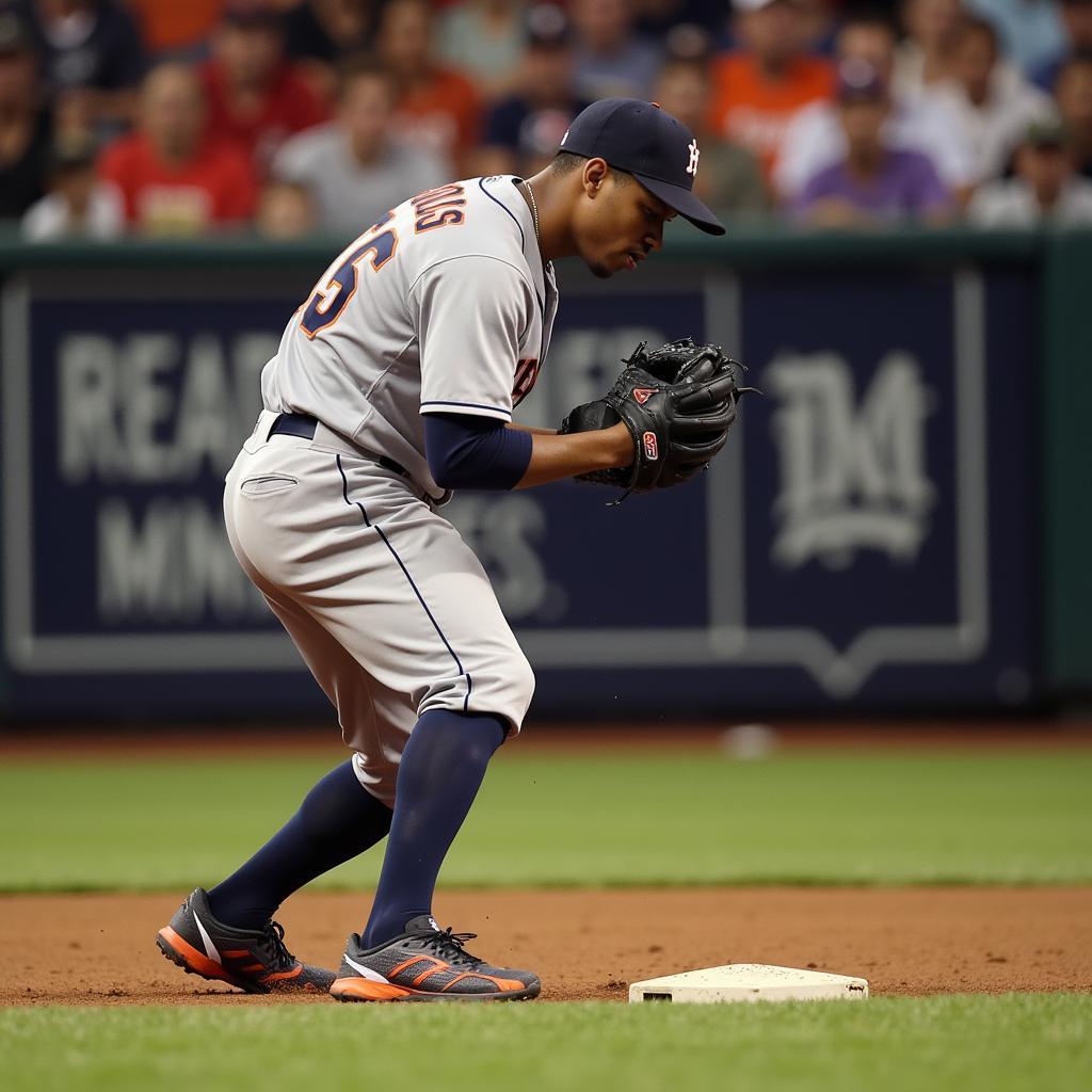 Julio Lugo Committing a Fielding Error