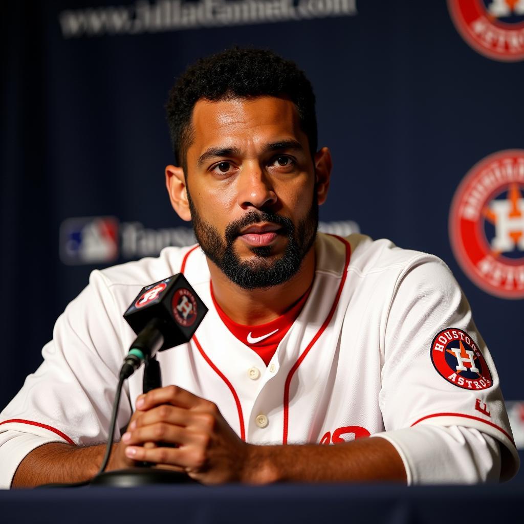 Julio Lugo at a Press Conference