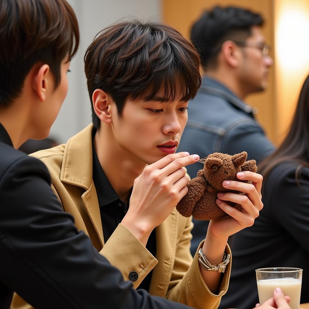 Jungkook Receiving Gifts From Fans