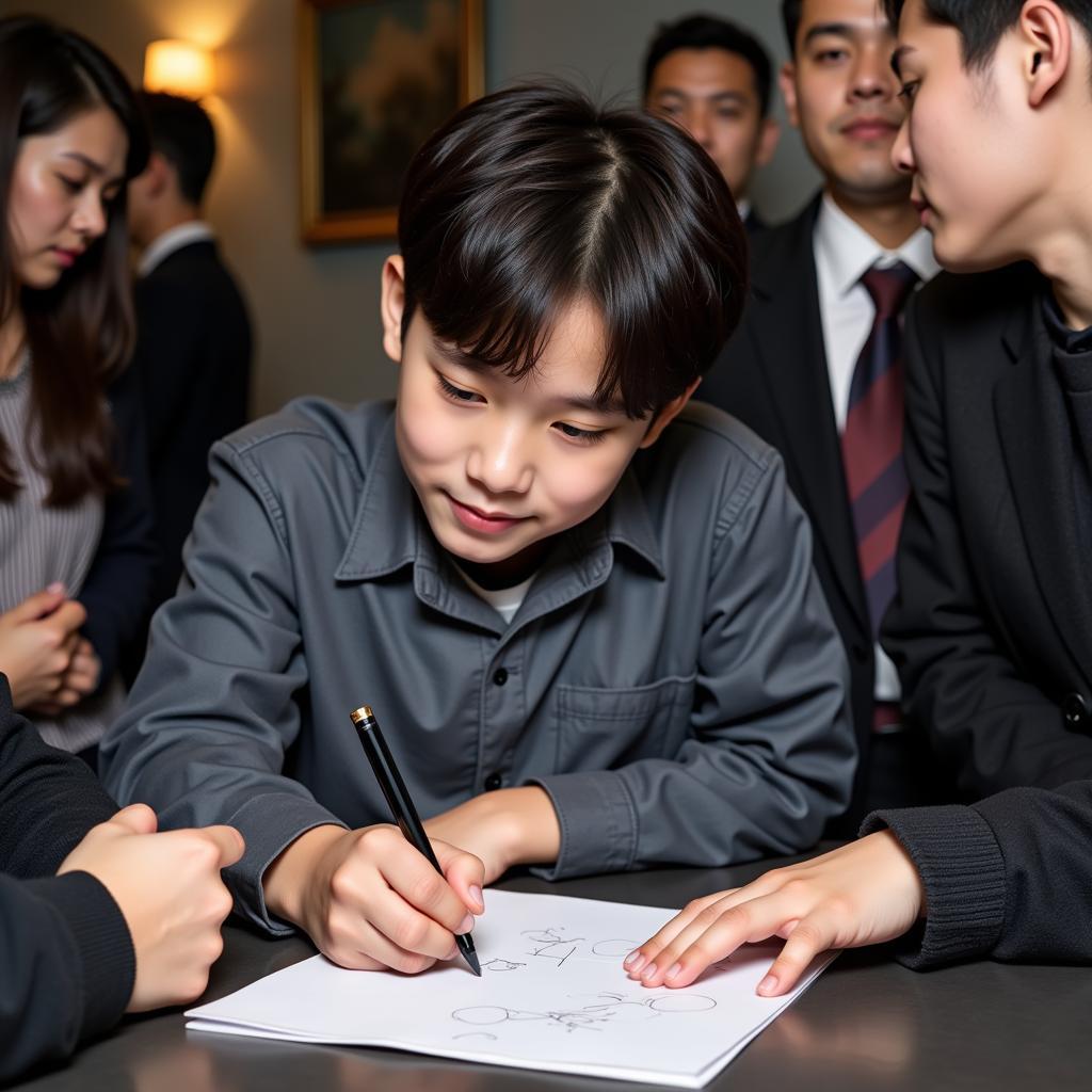 Jungkook Signing Autographs at an Early Fan Event