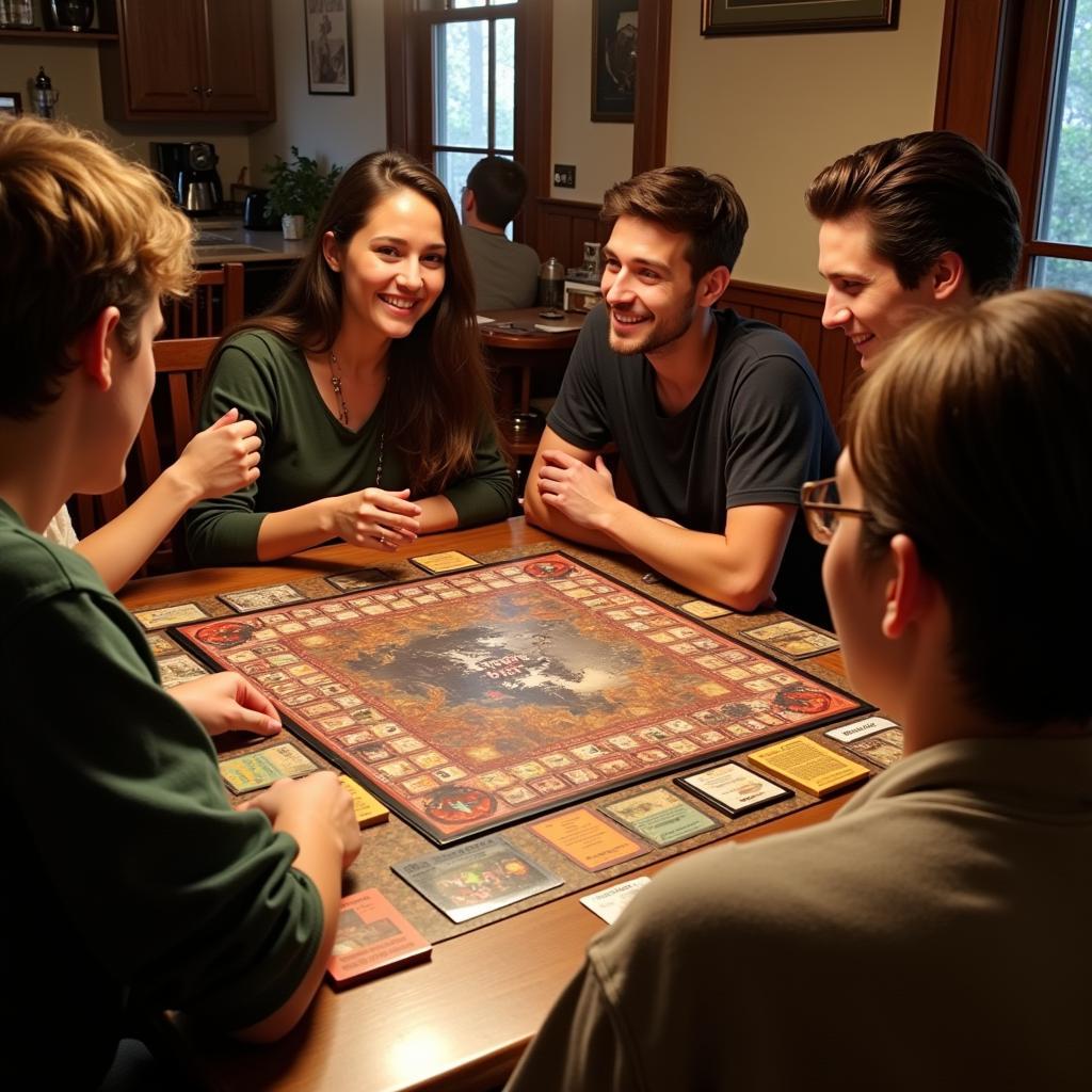 Jurassic Park fan community gathering for board game night